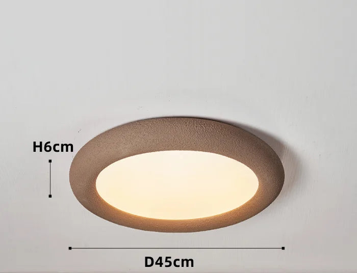 Lampy sufitowe DRMIYA okrągła lampa sufitowa z brązową ramą o średnicy 45 cm i wysokości 6 cm