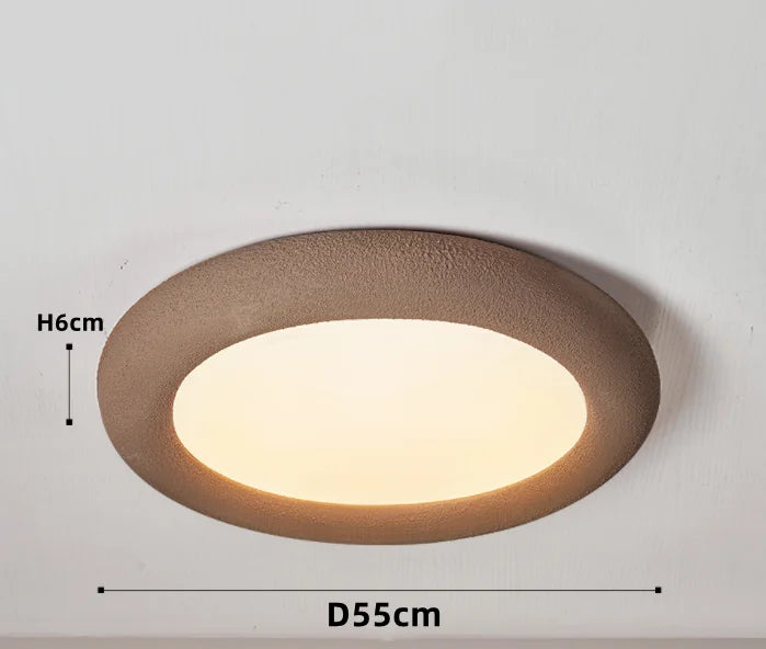 Lampy sufitowe DRMIYA okrągła lampa z brązową ramą o średnicy 55 cm i wysokości 6 cm
