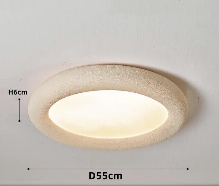 DRMIYA lampy sufitowe okrągłe o średnicy 55 cm i wysokości 6 cm w kolorze beżowym