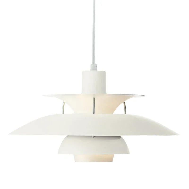 biała lampa wisząca zhiwudeng o nowoczesnym designie i wielowarstwowym kloszu
