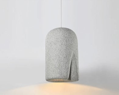 Nowoczesna lampa wisząca DRMIYA z szarą teksturą i minimalistycznym designem do salonu