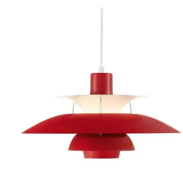 Czerwona nowoczesna lampa wisząca marki zhiwudeng z unikalnym geometrycznym designem
