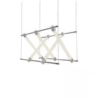 Nowoczesne lampy wiszące z geometrycznym designem i metalową konstrukcją do salonu