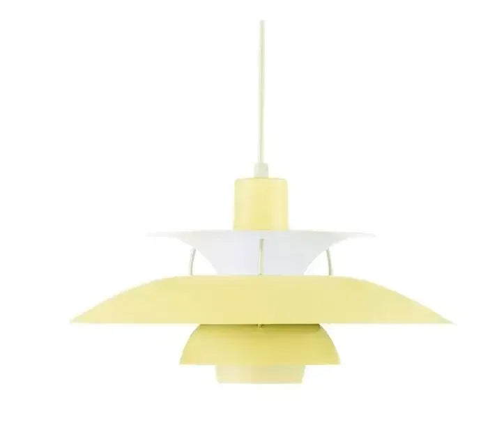 żółta i biała lampa wisząca zhiwudeng w nowoczesnym stylu do salonu lub jadalni