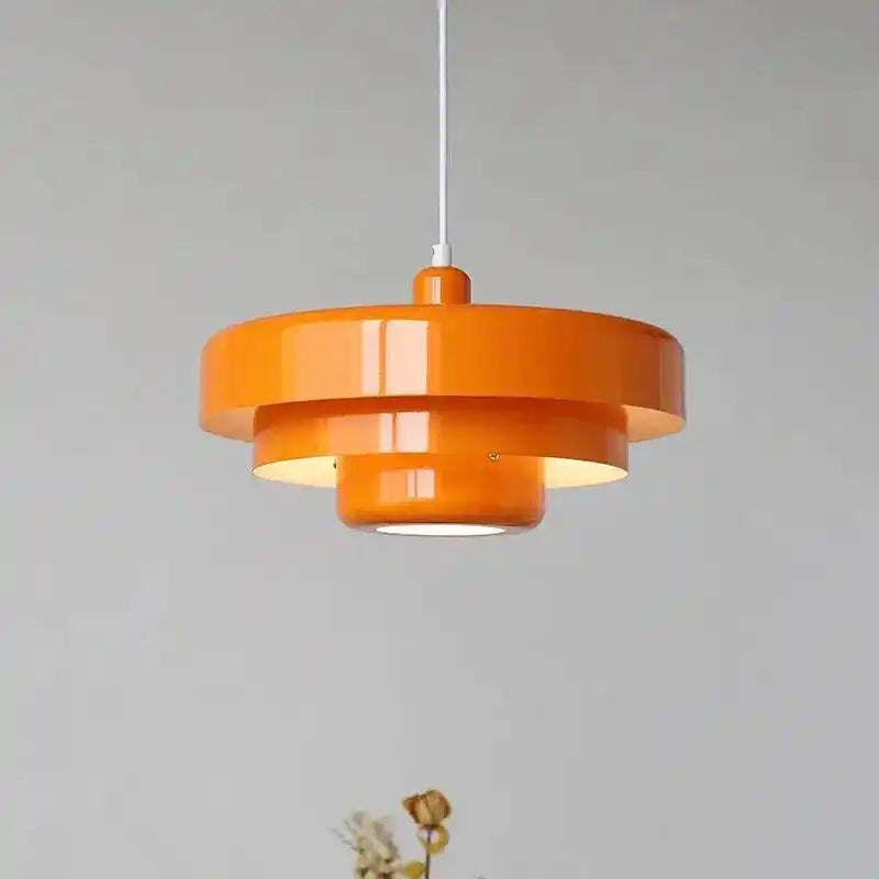 Pomarańczowa lampa wisząca YongYing Lumin o nowoczesnym designie i okrągłym kształcie