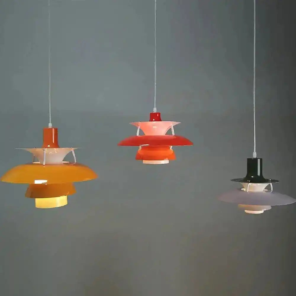 Nowoczesne lampy wiszące marki zhiwudeng w kolorach pomarańczowym, czerwonym i czarnym