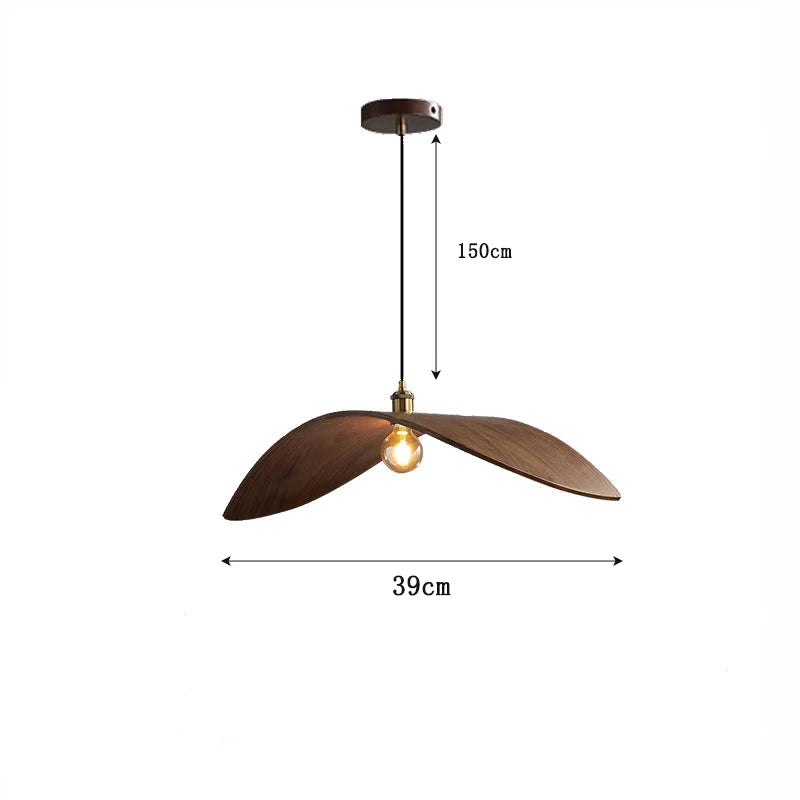 HomeLover lampa do salonu drewniana wisząca z dwoma skrzydłami w stylu śmigła odsłonięta żarówka regulowany kabel 150cm