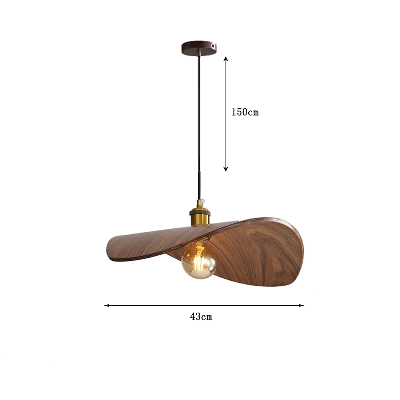 HomeLover drewniana lampa do salonu wisząca z regulowanym kablem 150 cm szer 43 cm i złota oprawka