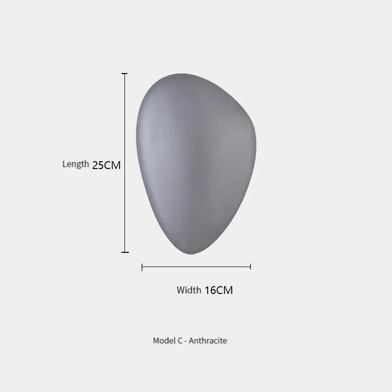 Antracytowa lampa ścienna w kształcie kamienia model C 25 cm x 16 cm lampy dekoracyjne na ścianę