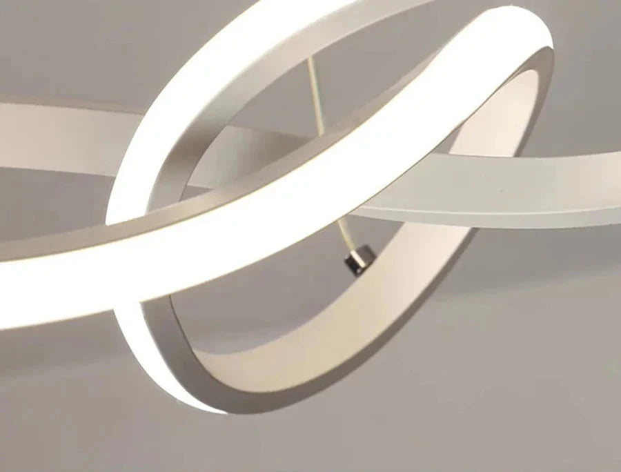 Nowoczesna lampa ASCELINA z podwójnym pierścieniem LED o futurystycznym designie