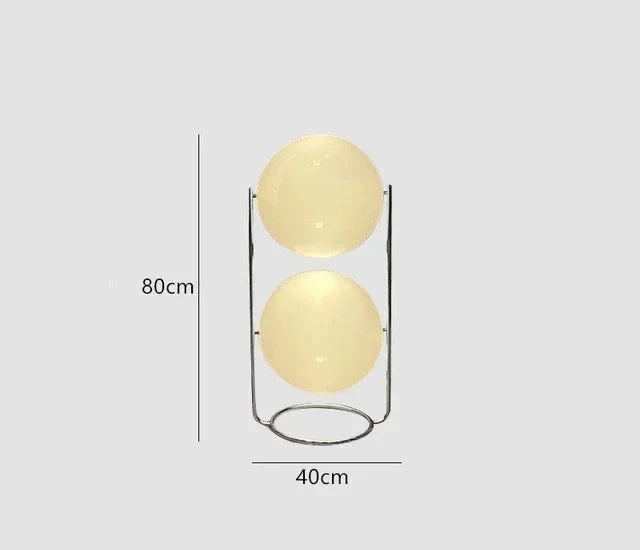 Nowoczesna lampa podłogowa, podwójna, żółta, przód, do salonu