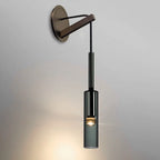 SterilAir nowoczesna lampa ścienna z cylindrycznym kloszem i czarnym wykończeniem