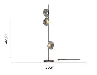 Nowoczesna lampa stojąca metalowa czarna z trzema kloszami i wbudowanym oświetleniem