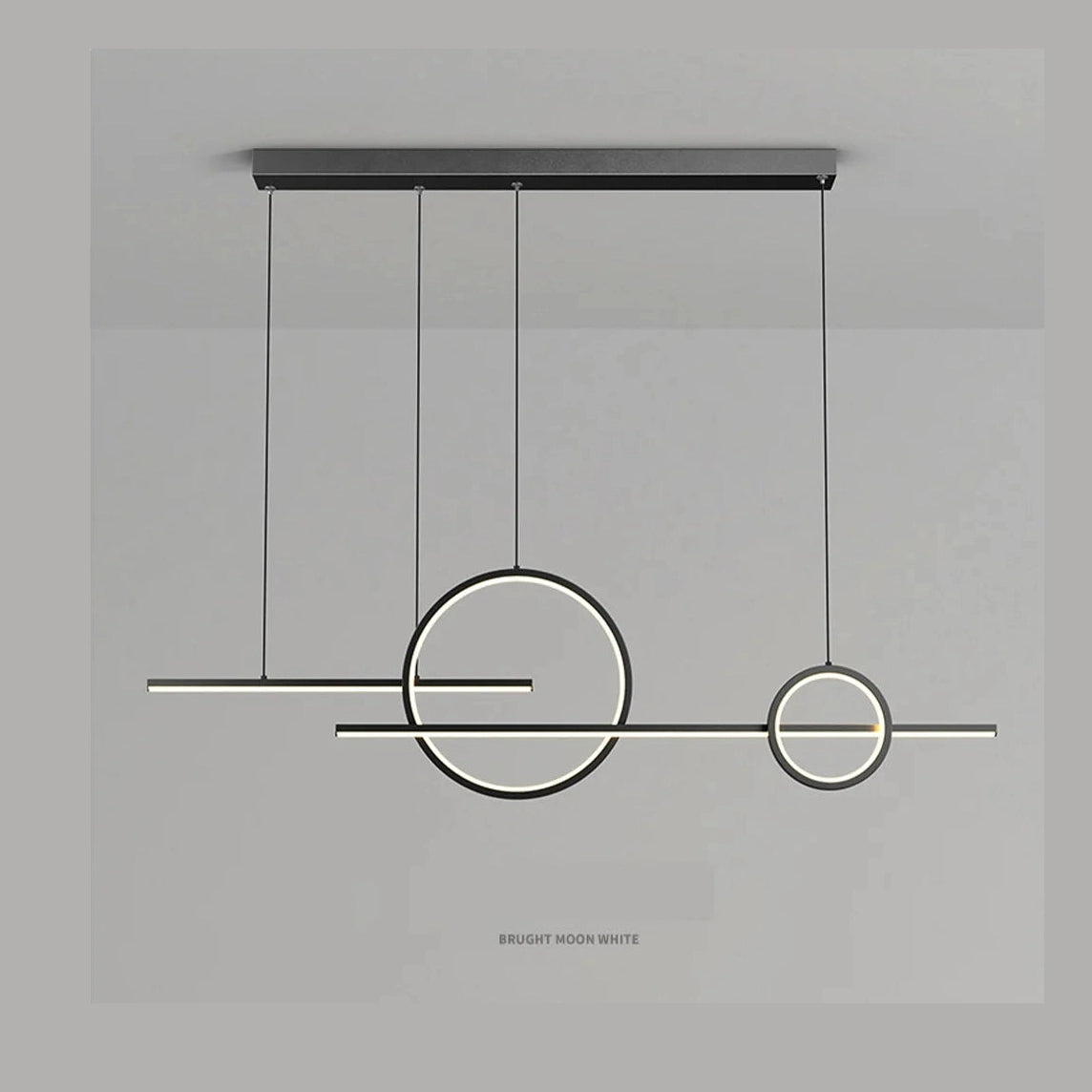 Nowoczesne lampa wisząca ASCELINA z geometrycznym designem i podświetlanymi pierścieniami LED
