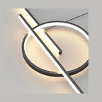 Nowoczesne lampa wisząca ASCELINA z geometrycznym designem LED w kolorze czarnym