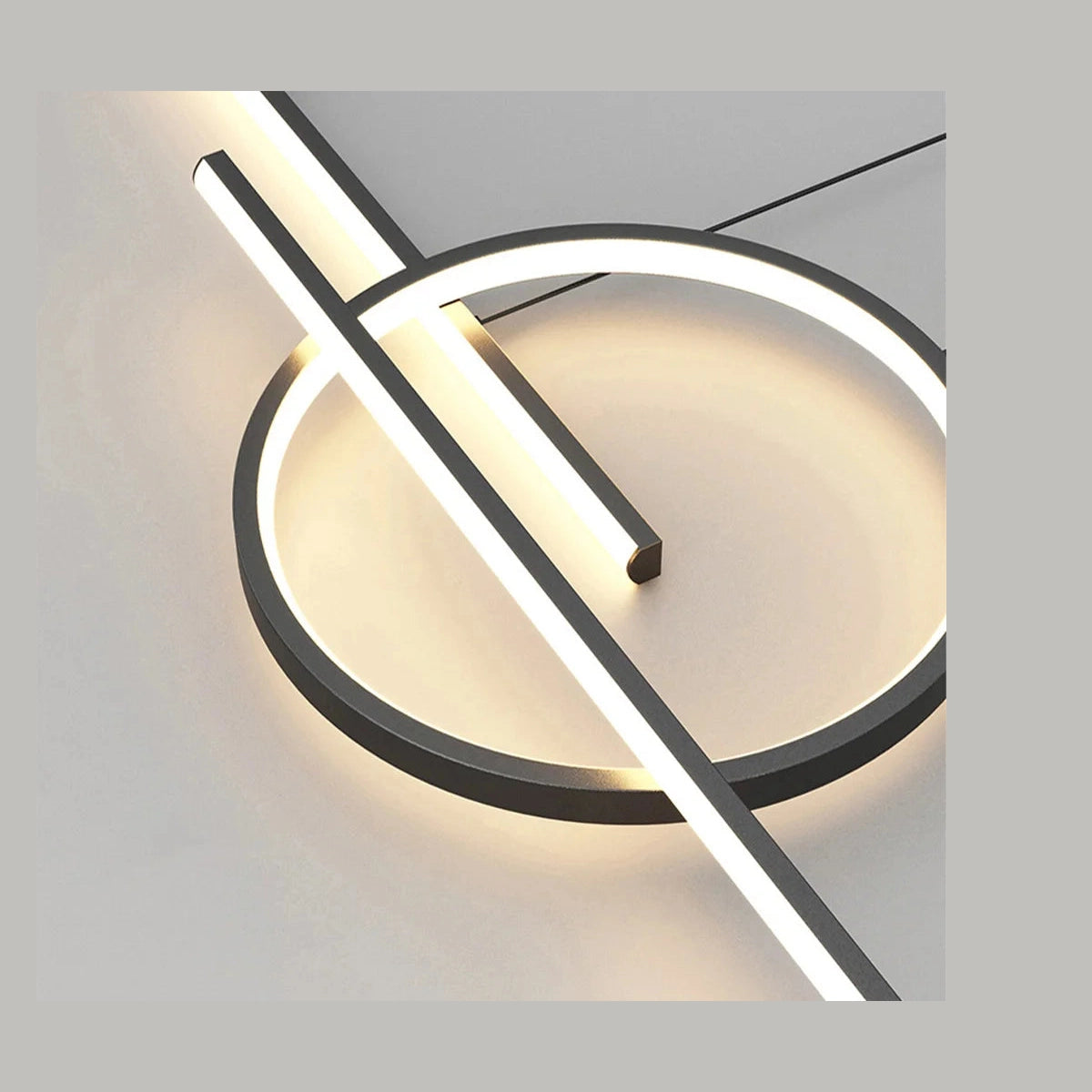 Nowoczesne lampa wisząca ASCELINA z geometrycznym designem LED w kolorze czarnym