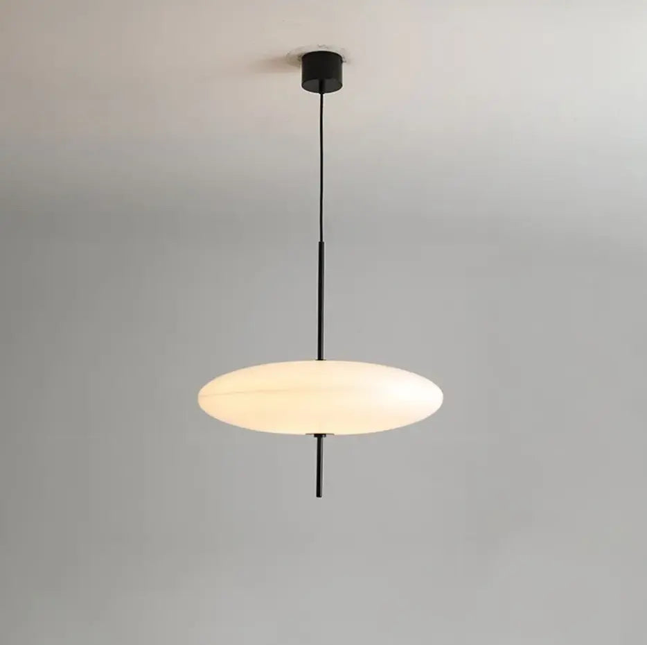 Nowoczesne lampy wiszące JIANKEXING z owalnym białym kloszem i czarnym zawieszeniem sufitowym