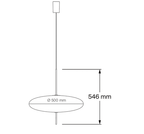 Schemat techniczny nowoczesnej lampy wiszącej JIANKEXING z wymiarami 500 mm średnicy i 546 mm długości