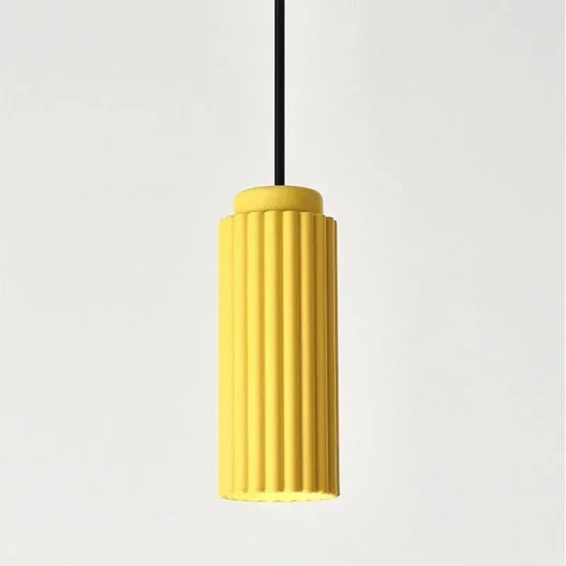 Nowoczesne lampy wiszące JOYINLED w żółtym kolorze z pionowymi rowkami