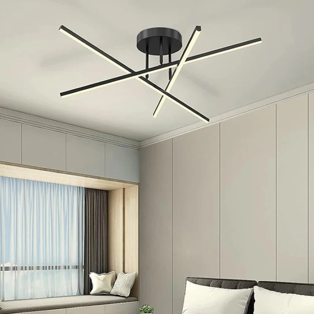 Nowoczesny czarny plafon BEIOUGONGJIANG z prostymi liniami LED do salonu
