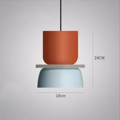Pastelowa lampa wisząca Jaśnie Panie, kolor czerwony i niebieski, przeznaczenie do salonu