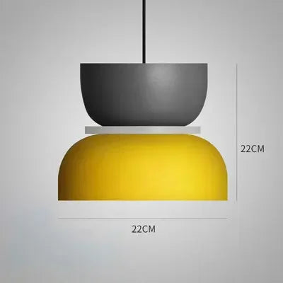 Jaśnie Panie pastelowa lampa, wisząca, czarna i żółta, kadr przód, do nowoczesnego salonu
