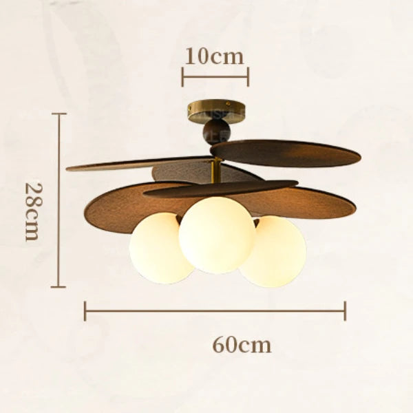 Rattanowa lampa sufitowa Winfordo z trzema okrągłymi kloszami o średnicy 60 cm