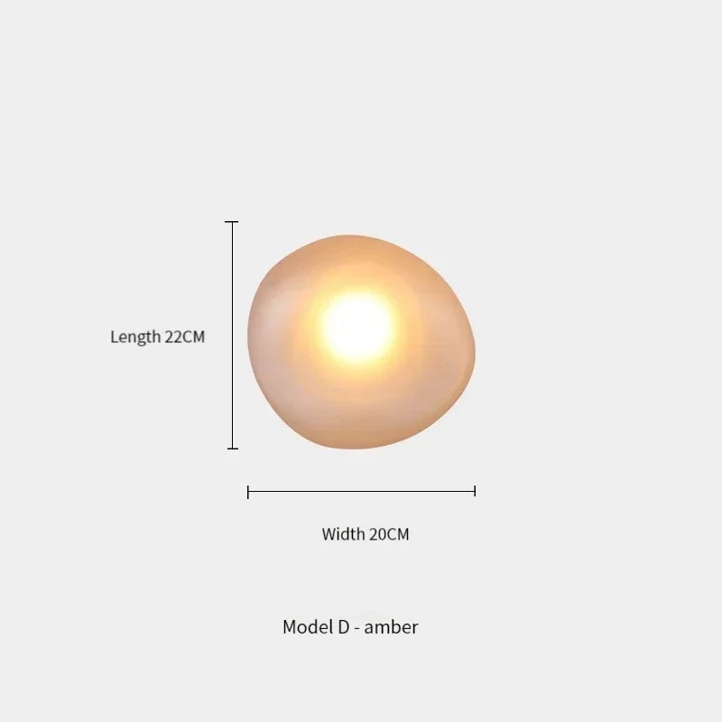lampy dekoracyjne na ścianę model D amber o organicznym kształcie 22x20 cm ciepłe rozproszone światło