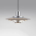 Nowoczesna stalowa lampa wisząca z wieloma warstwami, idealna do nowoczesnych wnętrz