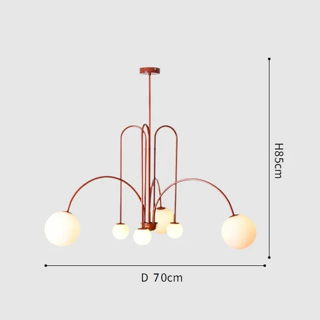 Lampa wisząca HomeLover, styl nordycki, miedziana, przód, do nowoczesnego salonu