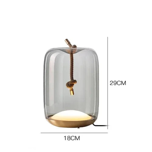 Stylowa lampa stołowa LZPZ RUI ze szklanym kloszem i mosiężną podstawą stylowe oświetlenie do salonu