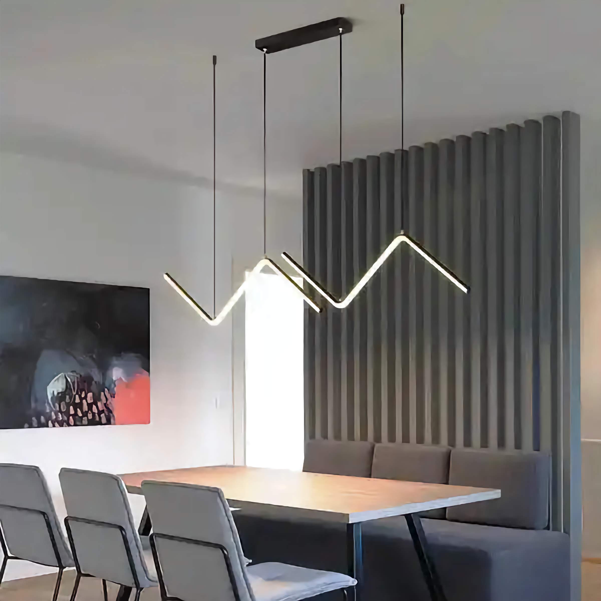 Nowoczesne lampy designerskie do wnętrz AODN wiszące nad stołem w jadalni
