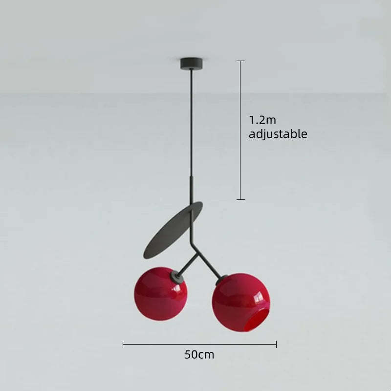 Lampa wisząca Wiśnia, styl nowoczesny, kolor czerwony, kadr przód, przeznaczenie salon